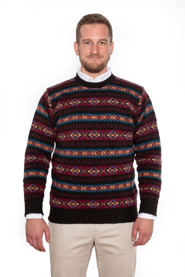 Jamieson's Fair Isle Jumper — Bordeaux