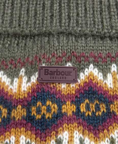 Barbour Case Fair Isle Dog Jumper — Olive