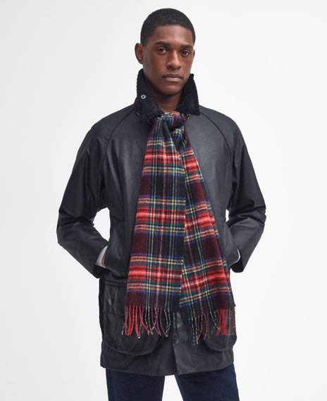 Barbour New Check Tartan Scarf — Black Stewart