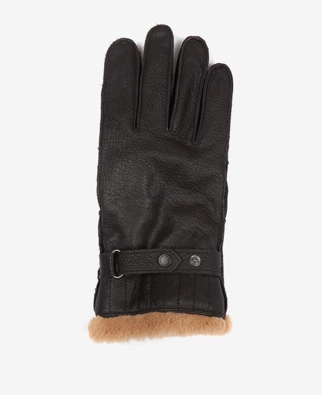 Barbour Leather Utility Gloves — Brown