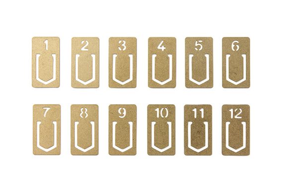 TRAVELER'S — Brass Number Clips