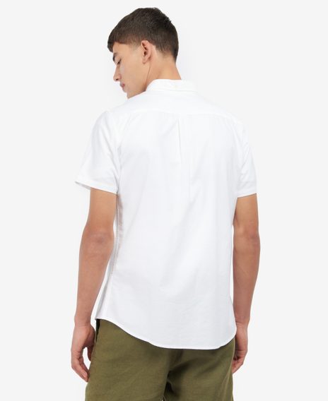 Barbour Oxford Short Sleeve Tailored Shirt — Classic White