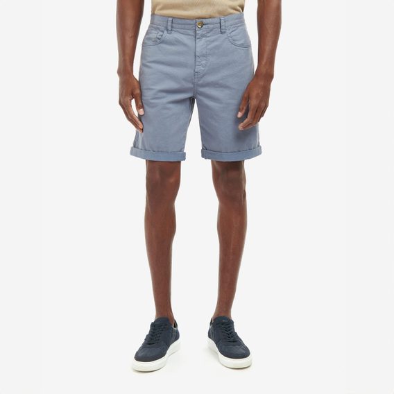 Barbour Overdyed Twill Shorts — Washed Blue