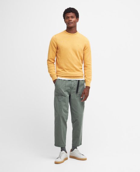 Barbour Pima Cotton Crew Neck Sweater — Honey Gold