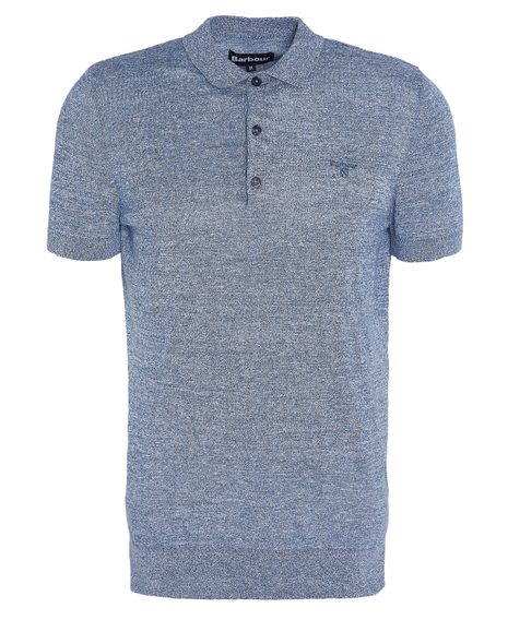 Barbour Buston Knitted Polo Shirt — Chambray