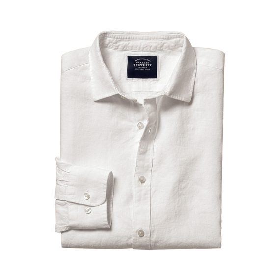 Charles Tyrwhitt Pure Linen Shirt — White