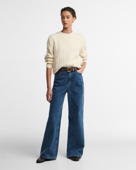 Barbour Ashdown Relaxed Cable-Knit Jumper — Ecru