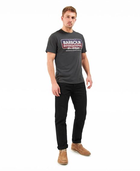 Bavlnené tričko Barbour International Tanner Tee - Night Grey