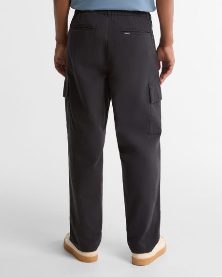 Barbour Washed Relaxed Fit Cargo Trousers — Navy