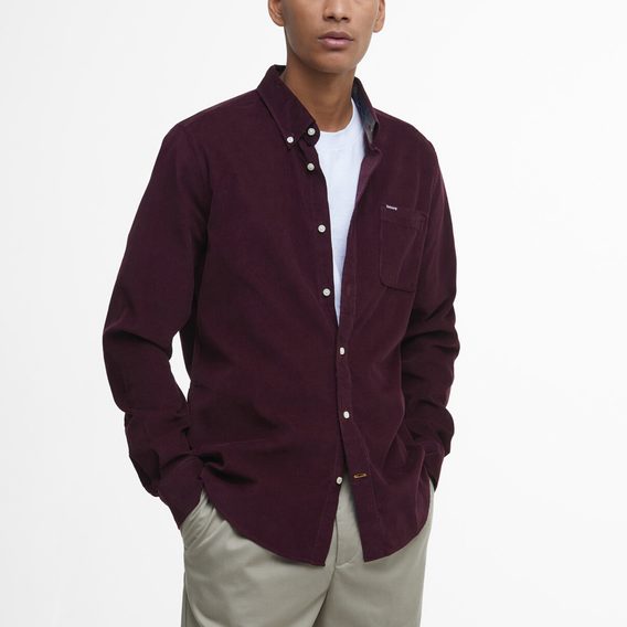 Barbour Ramsey Tailored Shirt — Bordeaux