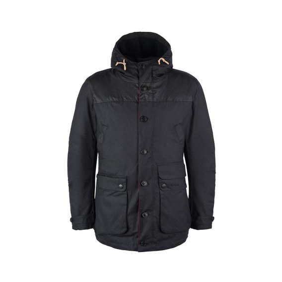 Barbour Game Parka Wax Jacket — Black