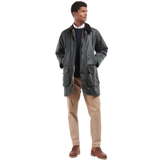 Barbour Border Wax Jacket — Sage