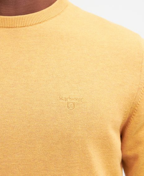 Barbour Pima Cotton Crew Neck Sweater — Honey Gold