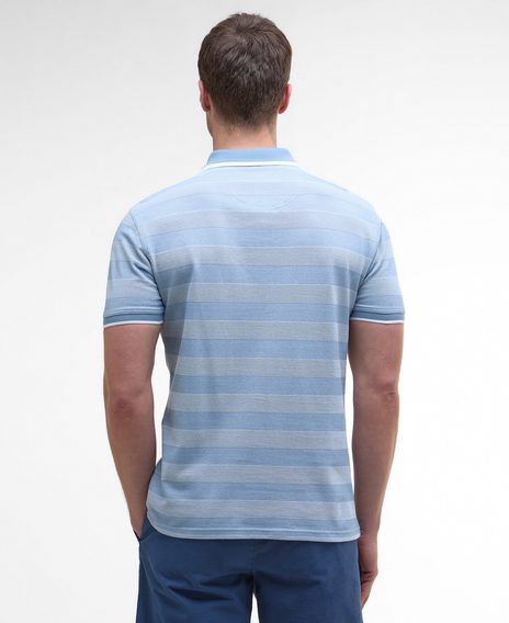 Barbour Branton Striped Polo Shirt — Bleached Blue