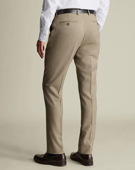 Charles Tyrwhitt Ultimate Performance Sharkskin Suit Trousers — Taupe