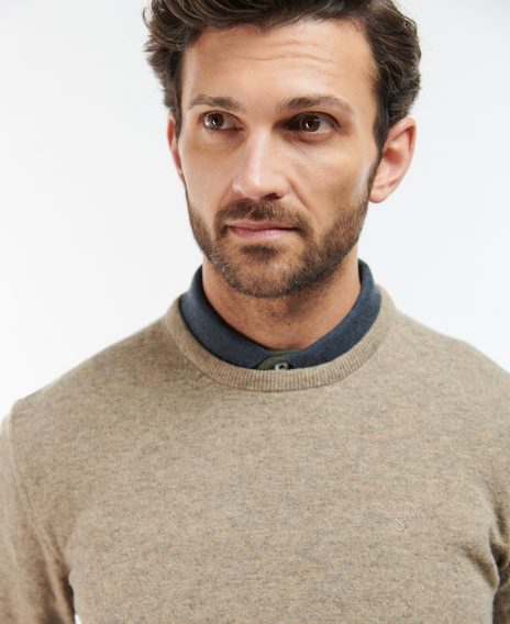 Barbour Essential Lambswool Crew Neck Sweatshirt — Fossil