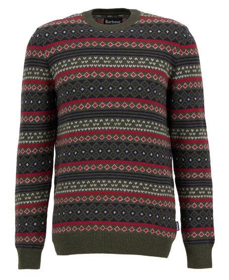 Barbour Easdale Fair Isle Sweater — Khaki