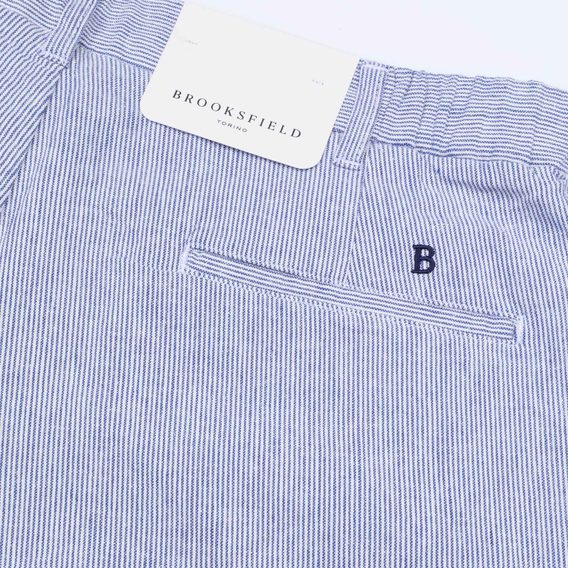 Brooksfield Linen Weekend Shorts — Azure