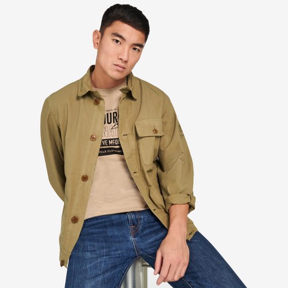 Odolná bavlnená bunda Barbour International McQueen Terrance Chore - Olive