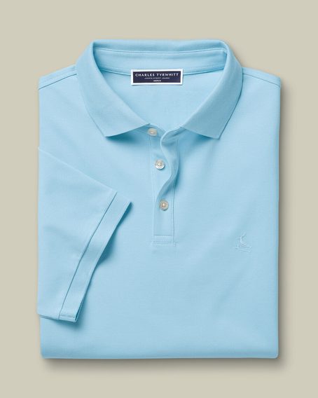 Charles Tyrwhitt Pique Polo — Light Blue