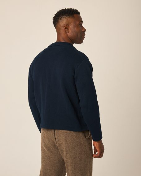 Peregrine Compton Knitted Shirt — Navy