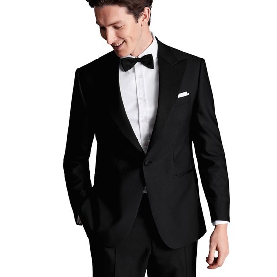 Charles Tyrwhitt Peak Lapel Tuxedo Jacket — Black