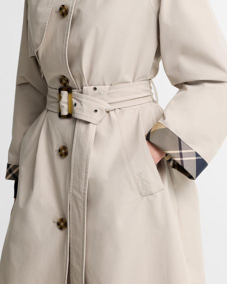 Barbour Antonella Showerproof Trench Coat — Fawn