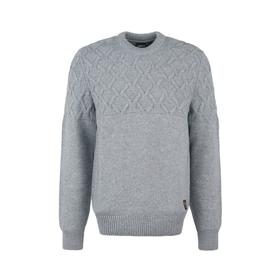 Barbour International Cable Knitted Jumper — Grey Marl