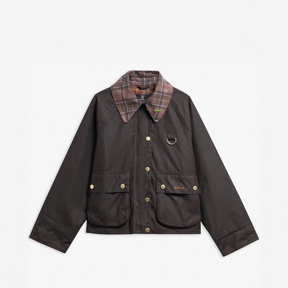 Barbour Icons Tartan Collar Spey Wax Jacket