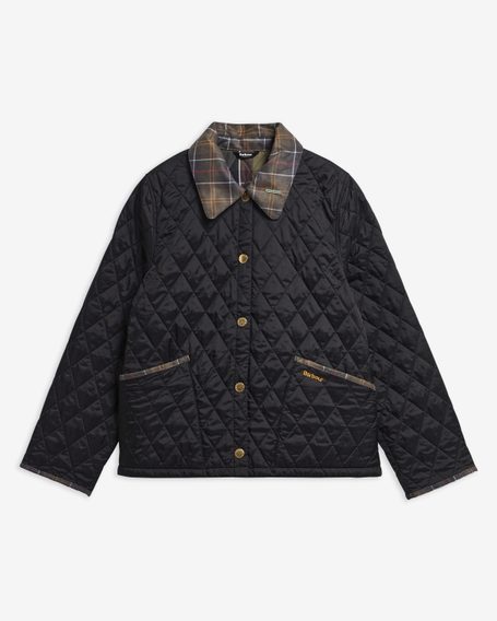 Barbour Icons Tartan Collar Cropped Liddesdale Quilted Jacket
