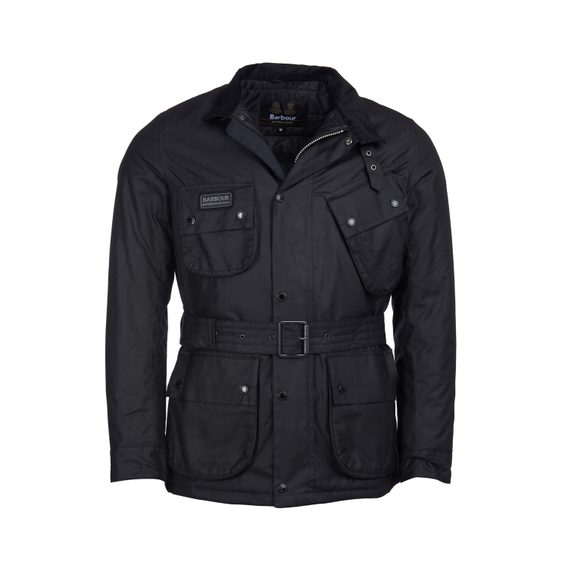 Barbour International SL Waxed Jacket — Black