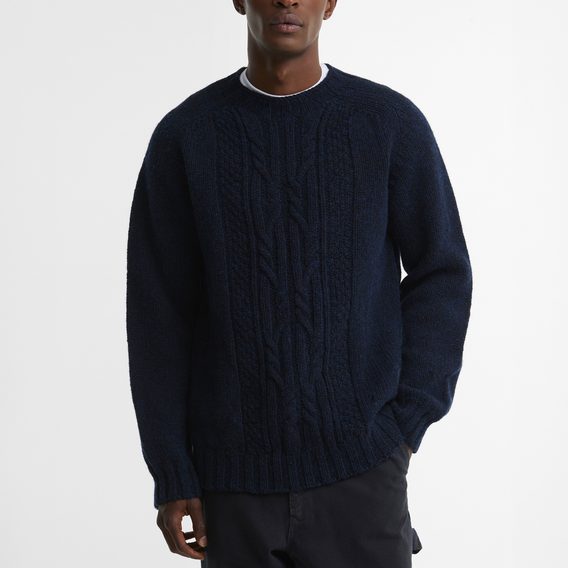 Barbour Scottish Made Natural Yarn Cable Knit Jumper