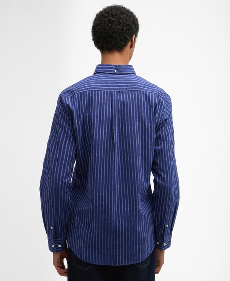 Barbour Nelson Striped Long-Sleeved Tailored Shirt — Indigo