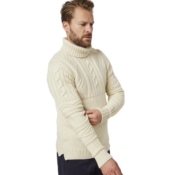 Peregrine Fisherman Roll Neck Jumper — Ecru