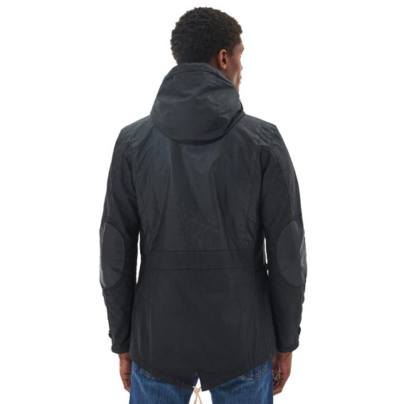 Barbour Game Parka Wax Jacket — Black