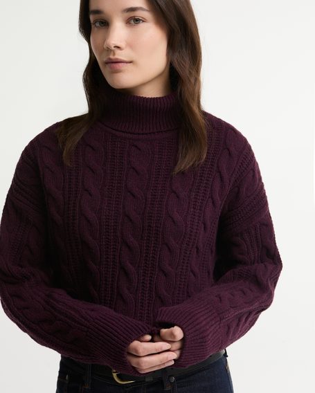 Barbour Agatha Wool Cable Knit Rollneck Jumper