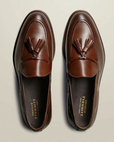 Charles Tyrwhitt Leather Tassel Loafers — Chestnut Brown