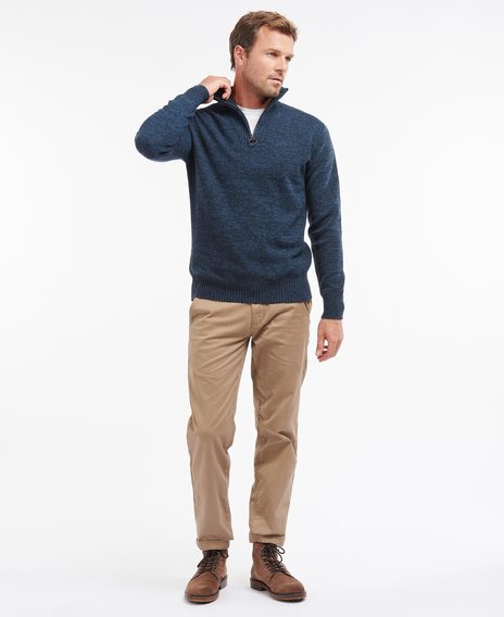 Barbour Essential Lambswool Half Zip Sweater — Navy Mix