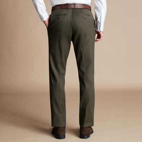 Bazár: Charles Tyrwhitt Smart Stretch Texture Pants — Olive Green