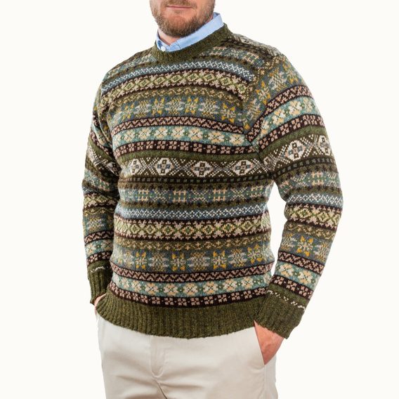 Jamieson's Fair Isle Jumper — Olive