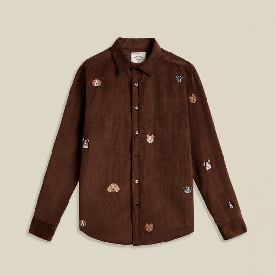 Portuguese Flannel — Lobo Brown Embroidery