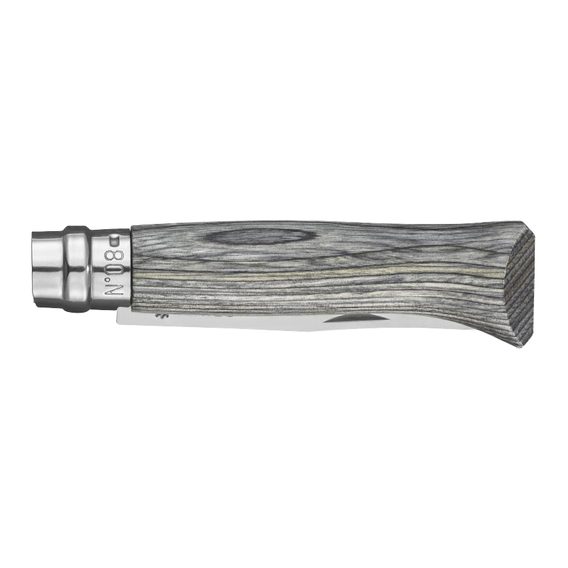 Zatvárací nôž Opinel VRI N°08 Inox s laminovanou brezovou rukoväťou (sivá)