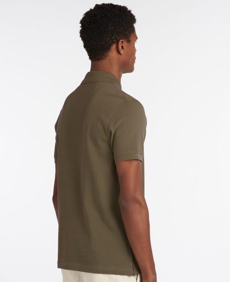 Barbour Tartan Pique Polo Shirt — Army Green