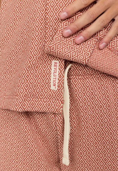 Revolution Jaquard Short-sleeved Cuban Shirt — Orange