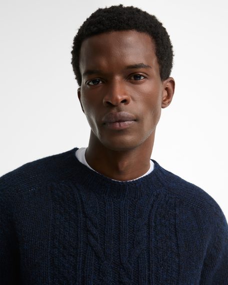 Barbour Scottish Made Natural Yarn Cable Knit Jumper