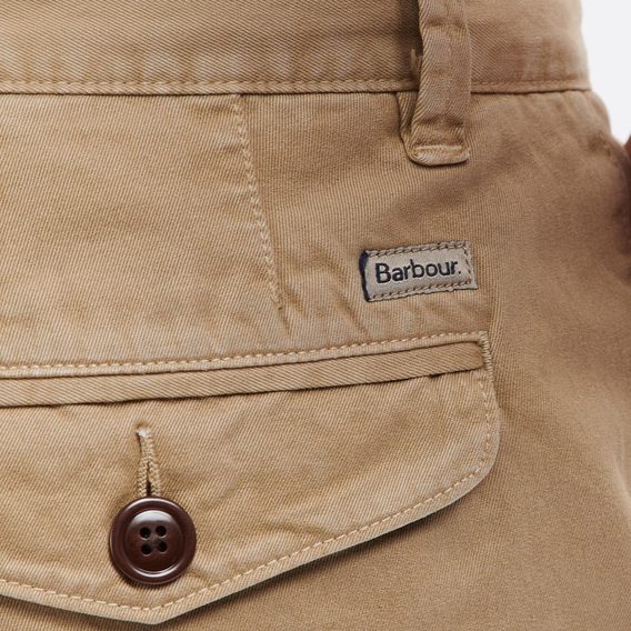 Jednofarebné kraťasy Barbour Neuston Twill Shorts - Stone