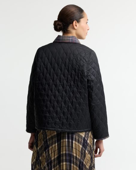 Barbour Icons Tartan Collar Cropped Liddesdale Quilted Jacket