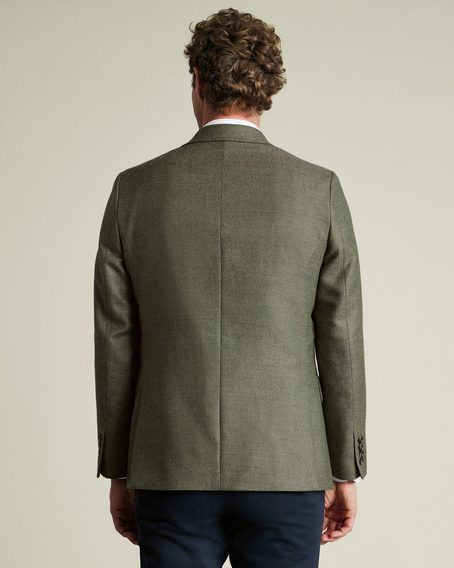 Charles Tyrwhitt Wool Texture Twill Jacket — Moss Green