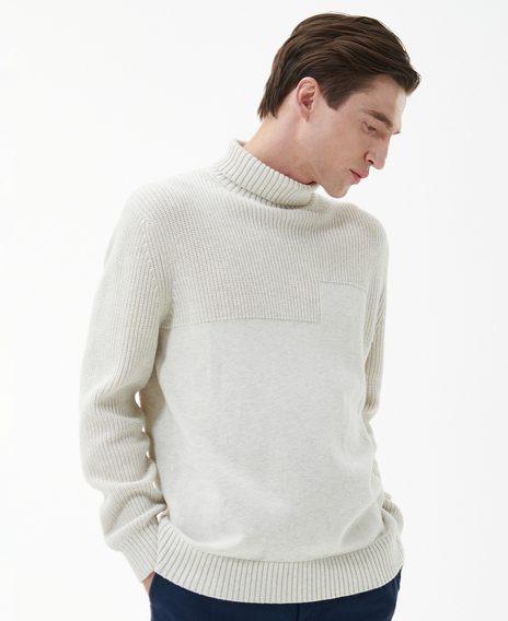 Barbour Steetley Roll-Neck Jumper — Whisper Classic White