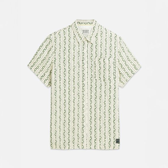 Scotch & Soda — Printed Linen Short-Sleeved Shirt